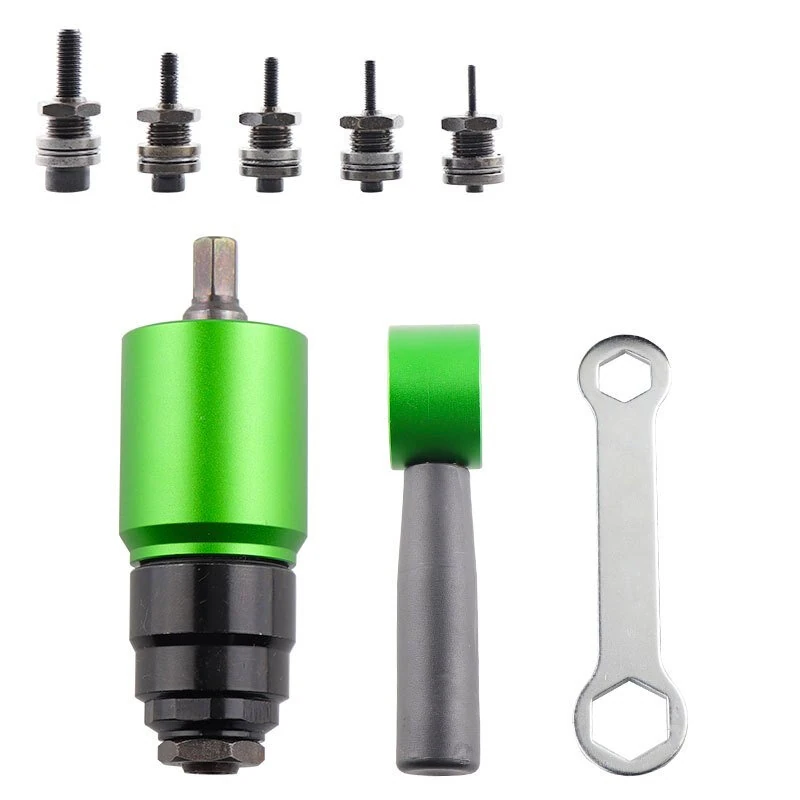 Rivet Nut Tool Kit - Manual Drill Adapter for M3-M10 - Portable with Hex Wrench