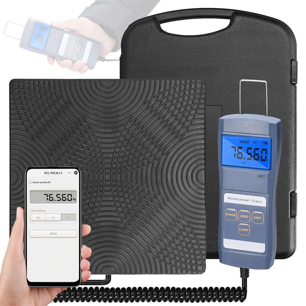 Digital Refrigeration Bluetooth Scale - 90kg High Capacity for AC Refrigerant Refilling