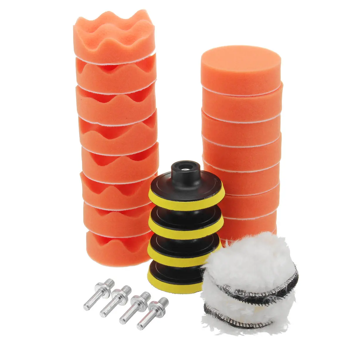 3 Inch Waxing Buffing Polishing Sponge Pads Kit - 28pcs for Sander Polisher