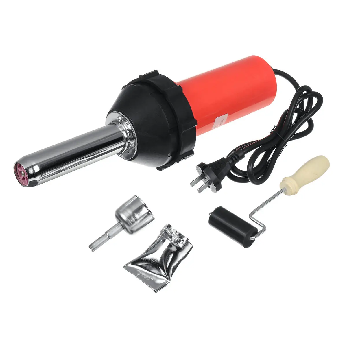 1080W Hot Air Plastic Welding Tool with 2 Nozzles + Roller & Adapter | Welder Torch