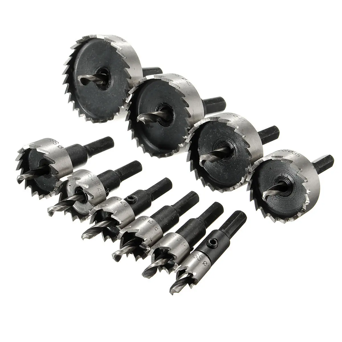 10pcs HSS Hole Saw Cutter Set 12-50mm | For Metal & Wood | 10 Sizes