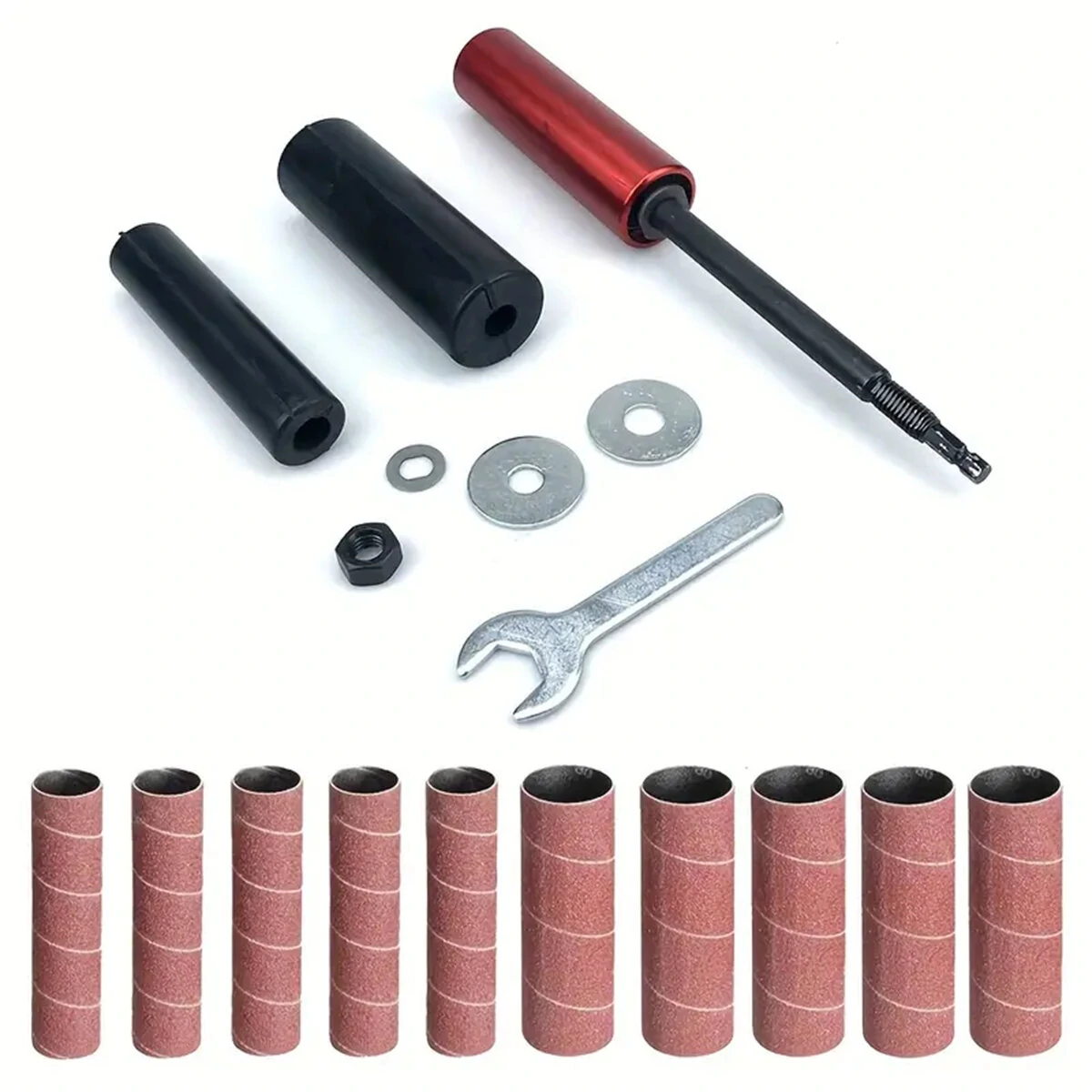 Sanding Rod 10PCS Spindle Sander Sleeves | Electric Drill Attachment | Wood Metal Plastic