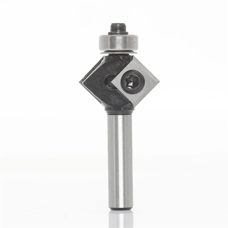 Tungsten Carbide 45° Chamfer Router Bit | 1/4 Inch 6mm 8mm Shank | Double Blade