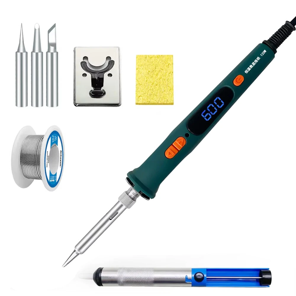 120W Digital Soldering Iron 907 | 200-600°C Temperature | Ceramic Heating Core & EU Plug