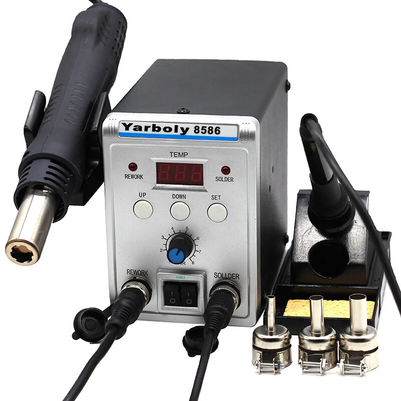 Yarboly 8586 2in1 Digital Soldering Station | Hot Air Gun & BGA Rework Tool