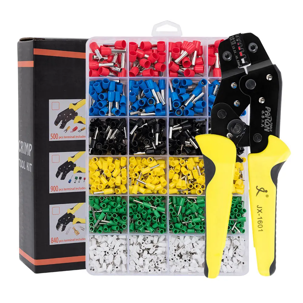 PARON JX-1601-06T Ratchet Crimper Plier | AWG20-10 Kit with 1200 Terminals