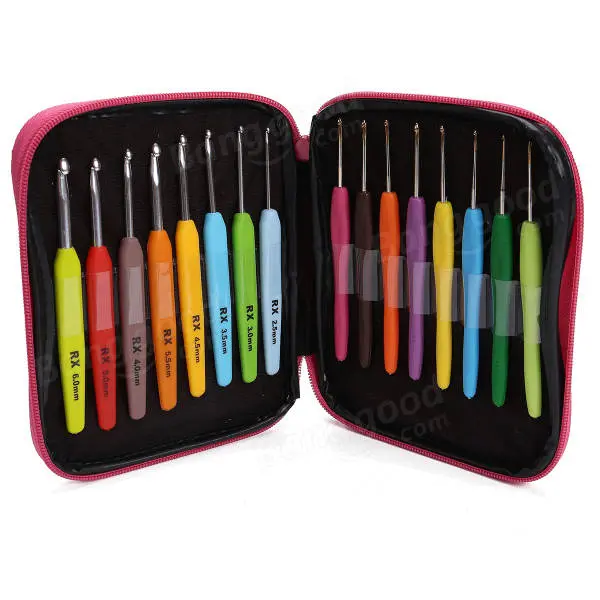 Boye Aluminium Crochet Hooks Set with Plastic Handle - Knitting Needles & Weave Kit