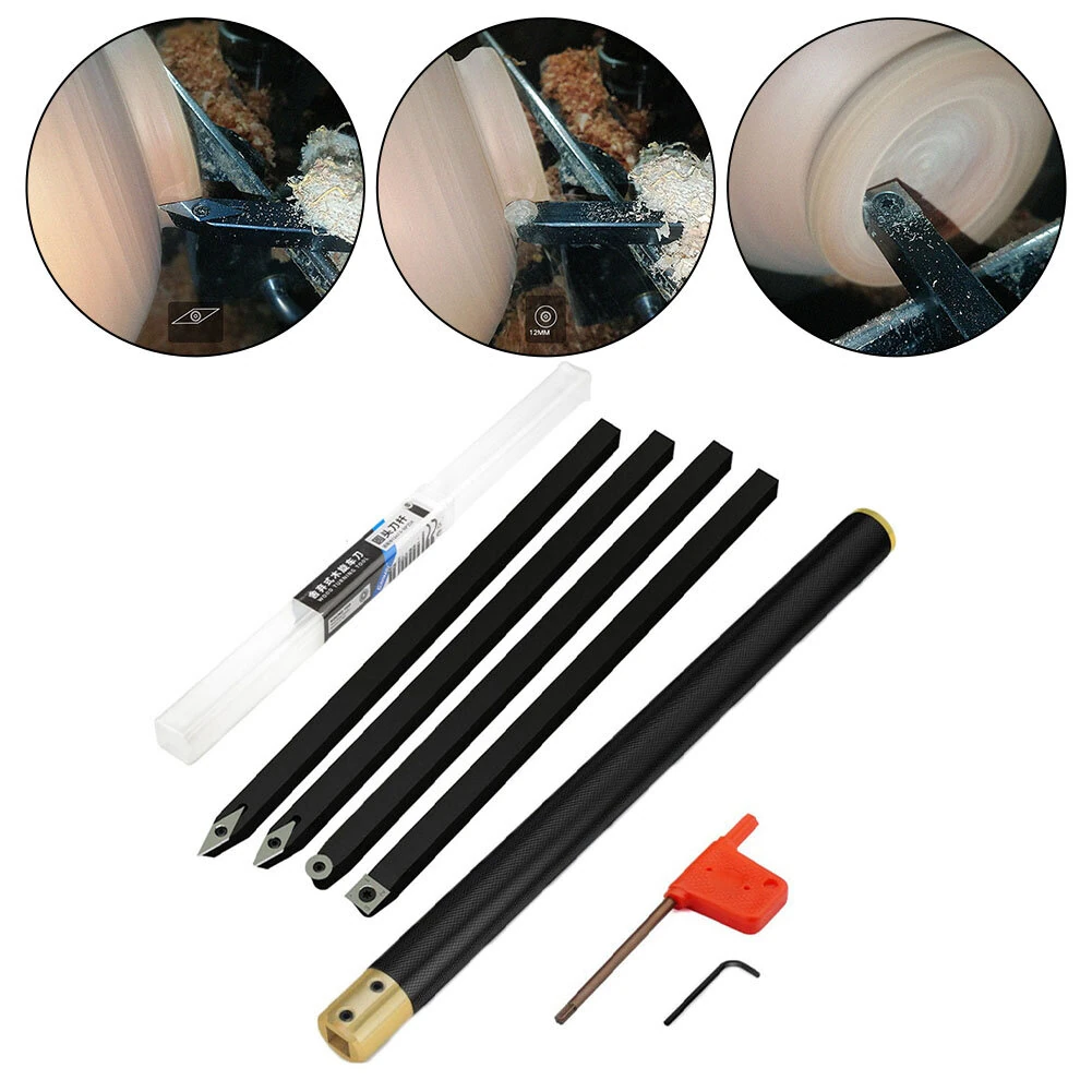 GANWEI Carbide Wood Lathe Tools - Diamond & Square Turning Tool with Grip Handle