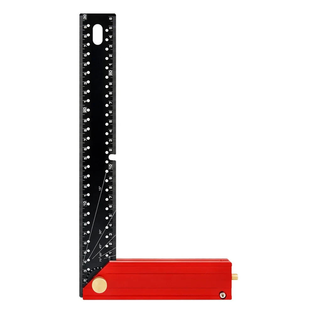 Onkel.J 300mm Aluminum Alloy Multi Angle Ruler - Foldable Carpenter Square & Layout Tool