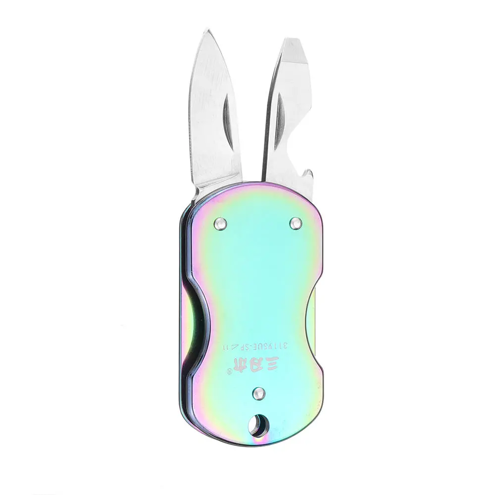 Sanrenmu 3-Blade Multifunction Tool | Mini Folding Bottle Opener for Camping EDC
