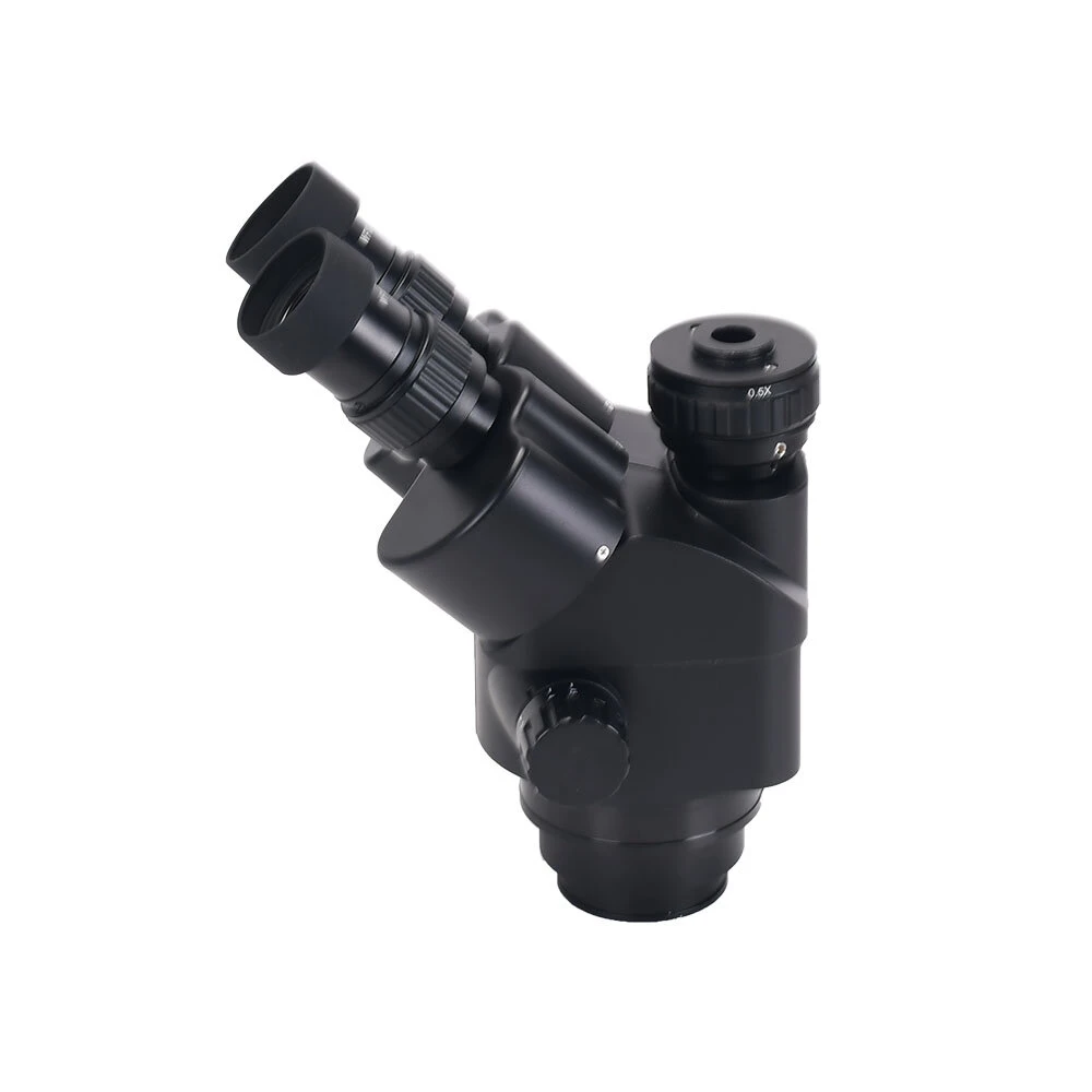 AmScope 7X-45X Trinocular Stereo Microscope Head | 0.5x & 2.0x Auxiliary Lenses