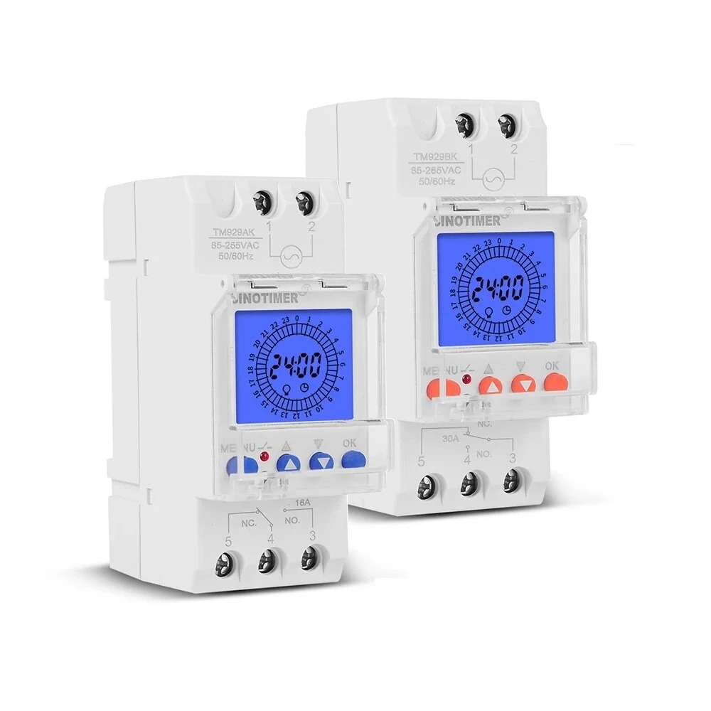 SINOTIMER Digital Time Switch - 16A/30A LCD Backlight | AC 85-265V Analogue