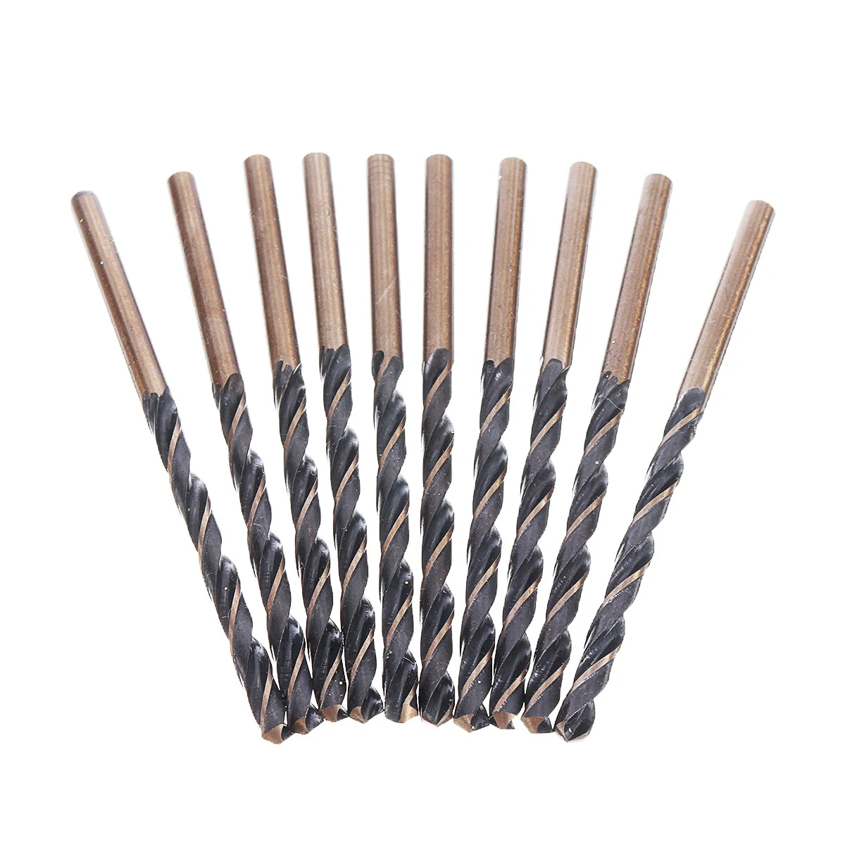 10pcs High Speed Steel Titanium Coated Drill Bit Set - Hexx Shank 3.0-4.5mm