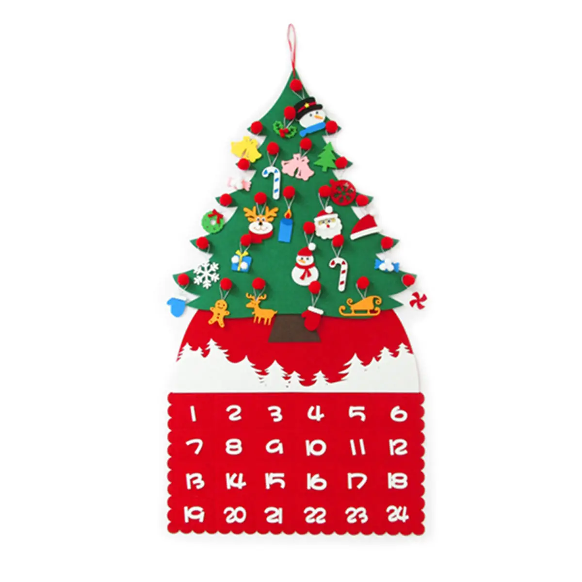 Felt DIY Christmas Tree Advent Calendar - Craft Toy & Hanging Decorations