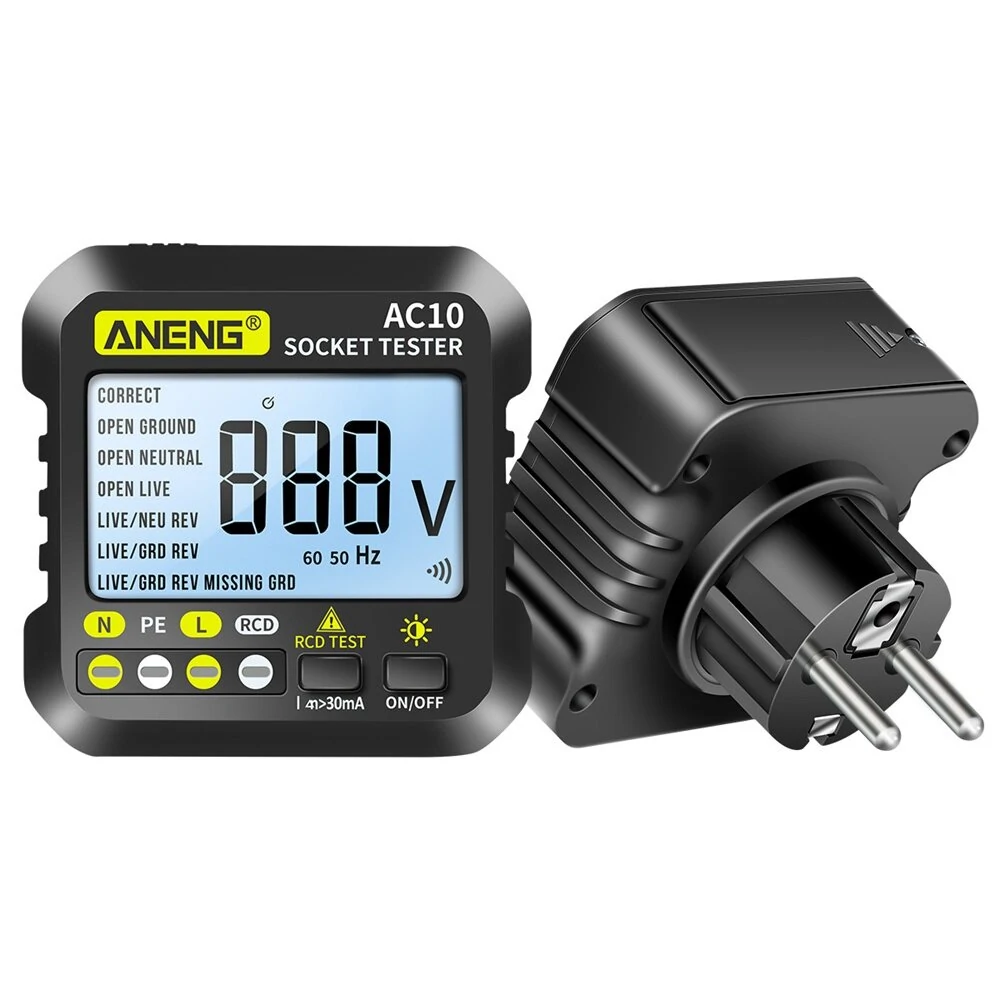 ANENG AC10 Digital Socket Tester - Plug Polarity & Phase Tester Multimeter