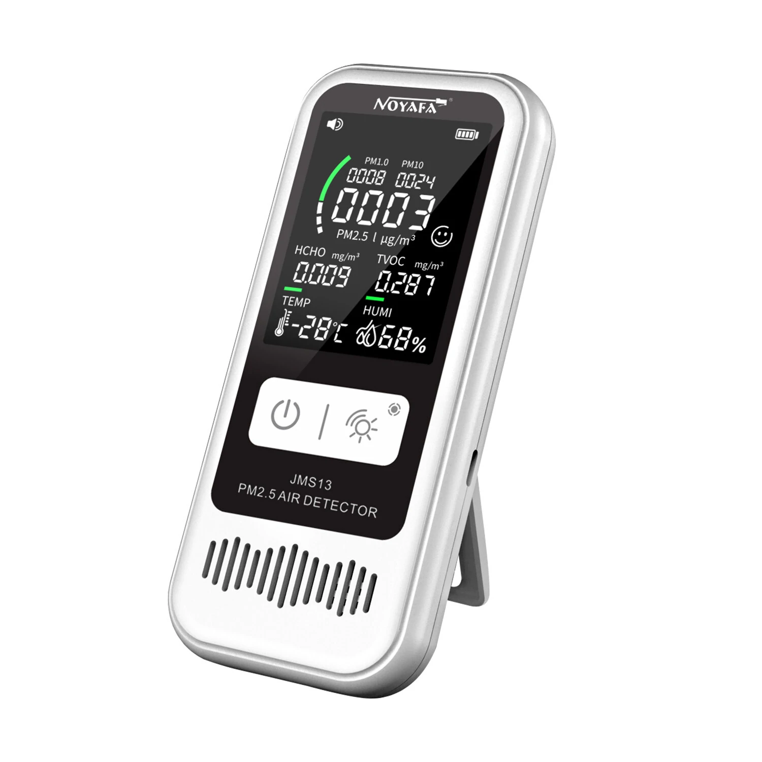 Noyafa JMS13 6-in-1 Air Quality Monitor - HCHO CO2 PM2.5 Temp Humidity
