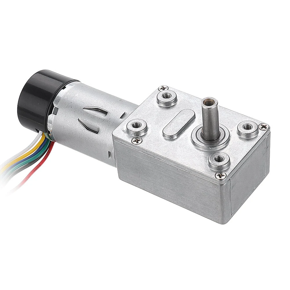 Machifit JGY-370 DC 12V Gear Motor | Worm Self-Locking with Encoder Feedback