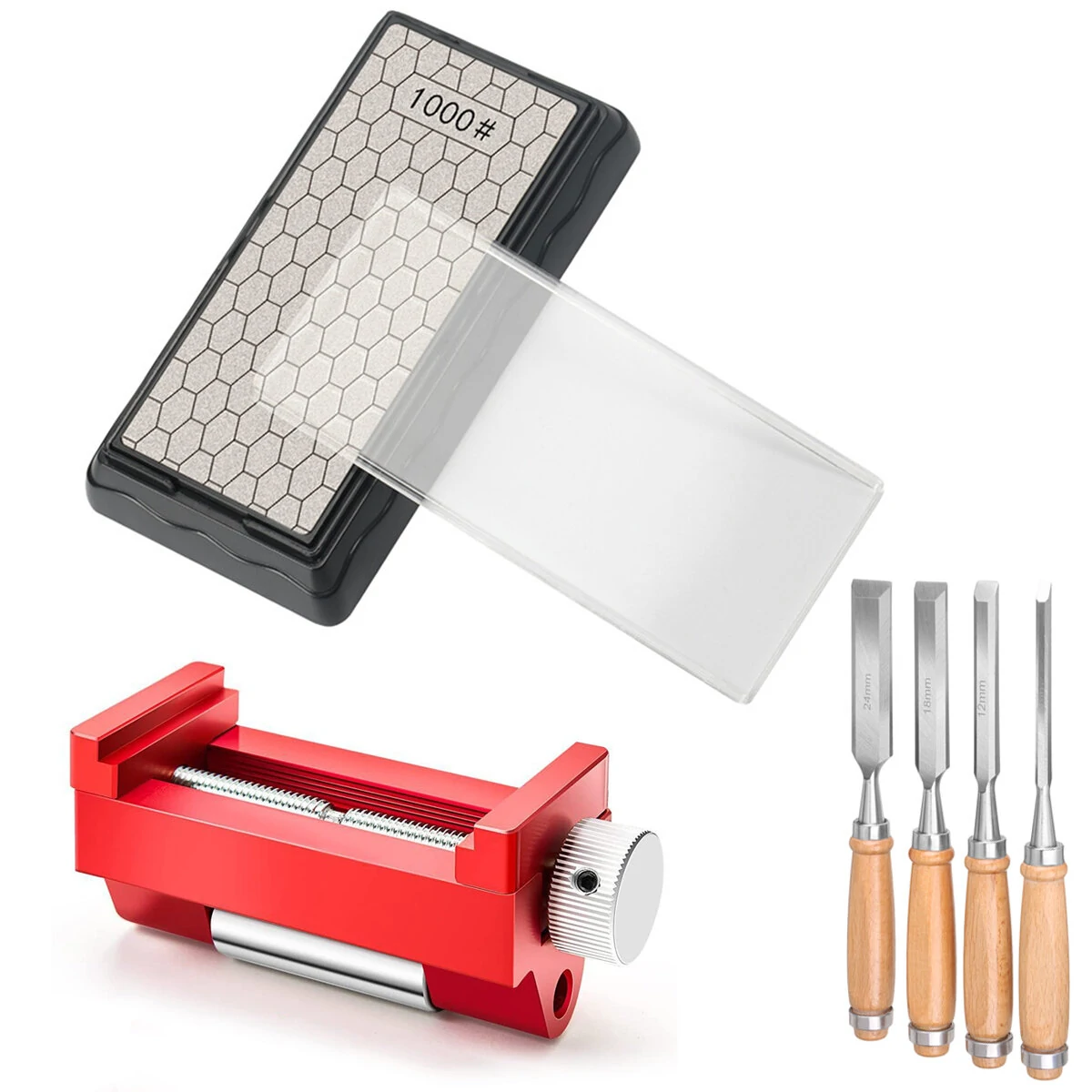 Sharpening Stone & Honing Guide Tool - Chisel Sharpener for Woodworking
