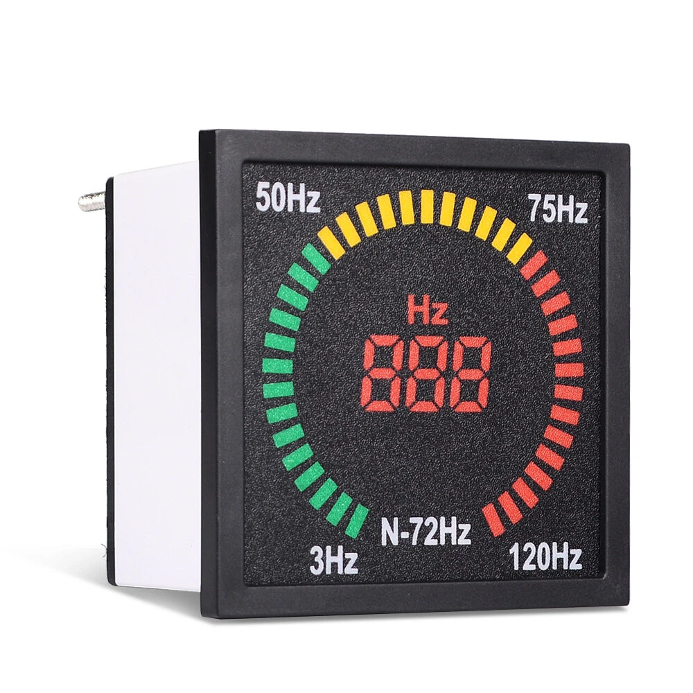 N-72HZ Digital Frequency Meter | 3-120Hz 68mm Hole | 73mm LED Hertz Tester