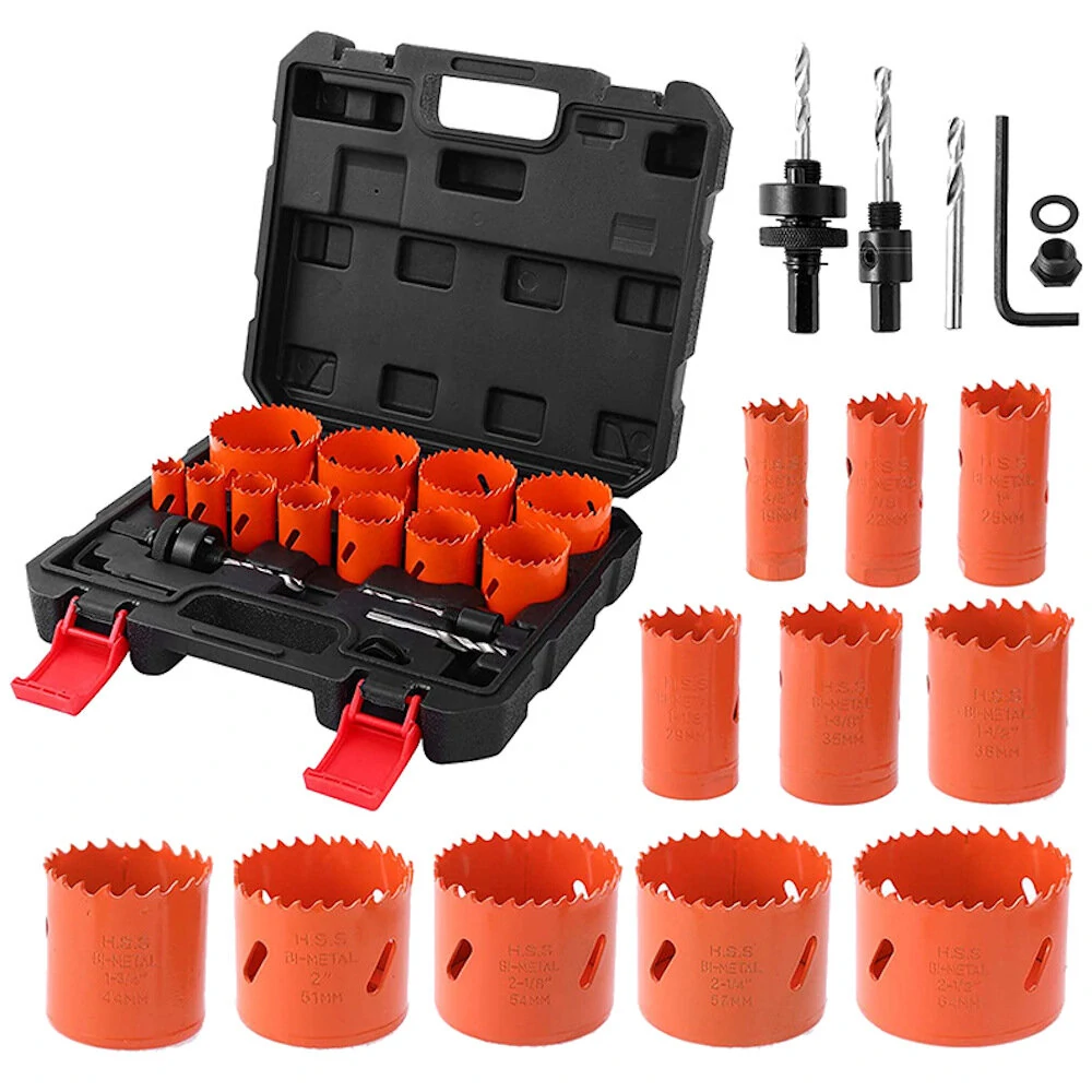 Drillpro 17pcs Bi-Metal Hole Saw Set | 19-64mm for Wood & Metal Drilling