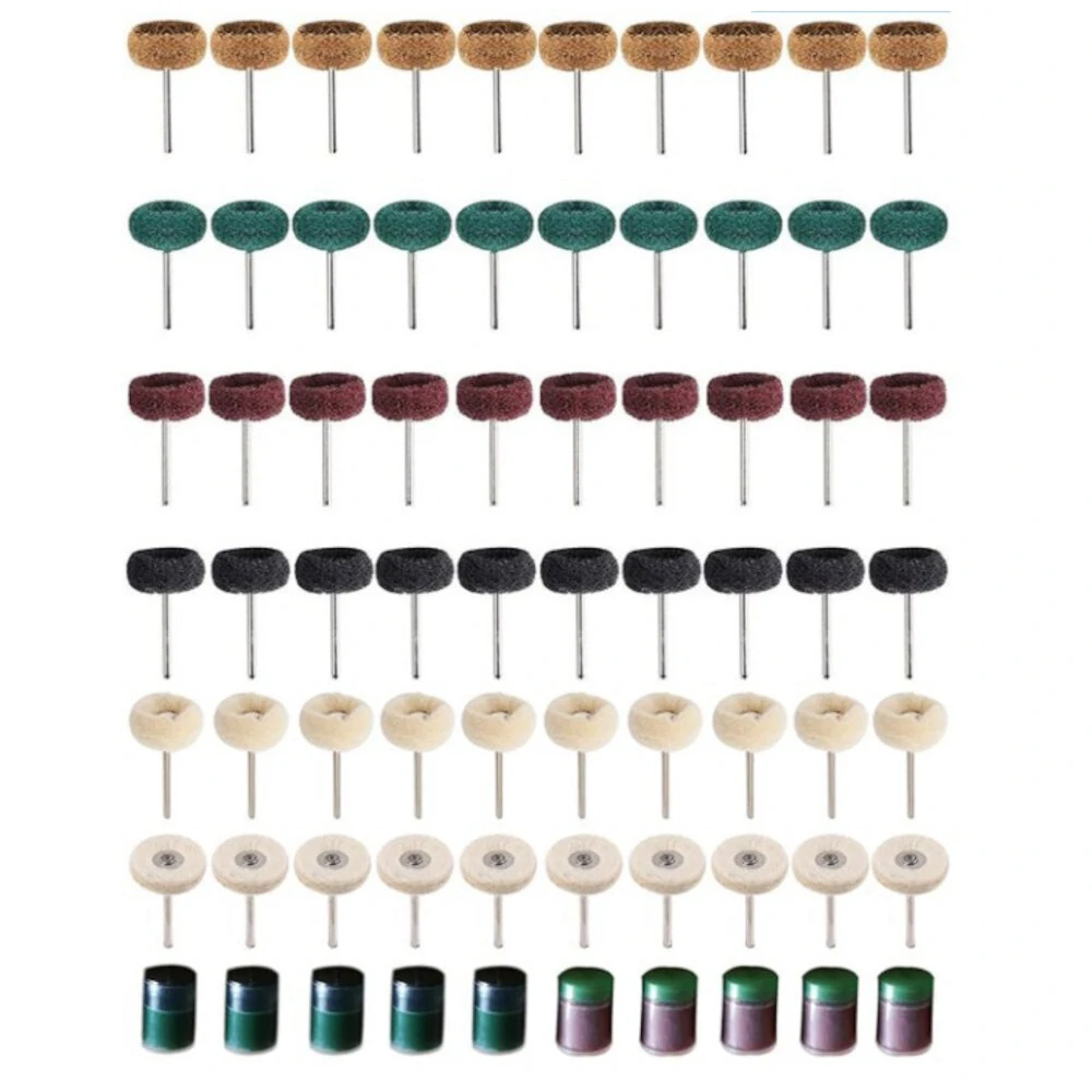 70Pcs 3mm Shank Wool Felt Buffing Wheel | Abrasive Grinding & Polishing Kit
