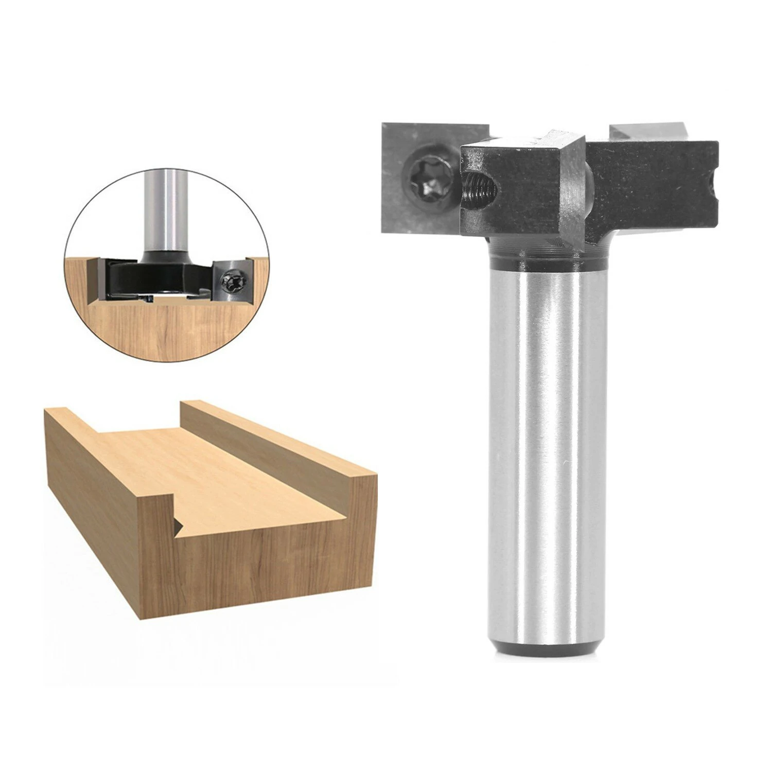 CMT 3-Wing Surfacing Router Bit - 1/2 Shank, 1-1/2 Cut Diameter | Carbide Insert