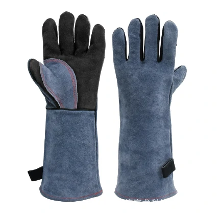 Cowhide Welding Gloves - High Heat & Wear Resistance | Long Insulating Welder Gloves