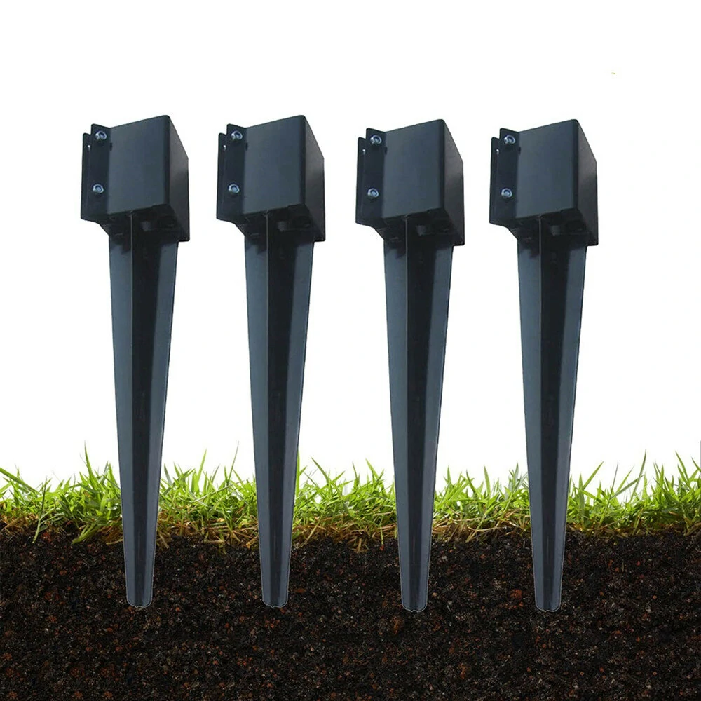 4pcs Fence Post Anchor Ground Spikes - Garden Tool Fixing Kit | Grass Trimmer Parts
