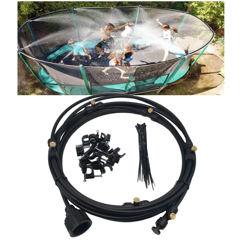 Black Outdoor Misting Cooling Kit | 6-18M System for Greenhouse Garden Patio