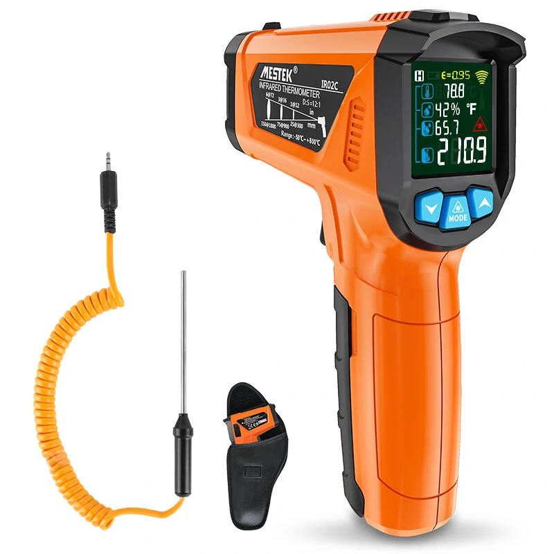 MESTEK IRO2C Infrared Thermometer -50°C to 800°C | Adjustable Emissivity & Laser