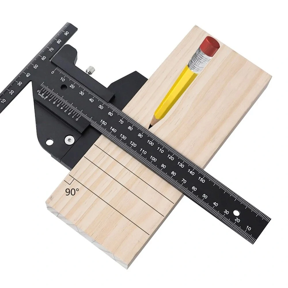 Aluminum Alloy T-Type Drawing Ruler - Detachable Multifunctional DIY Woodworking Tool