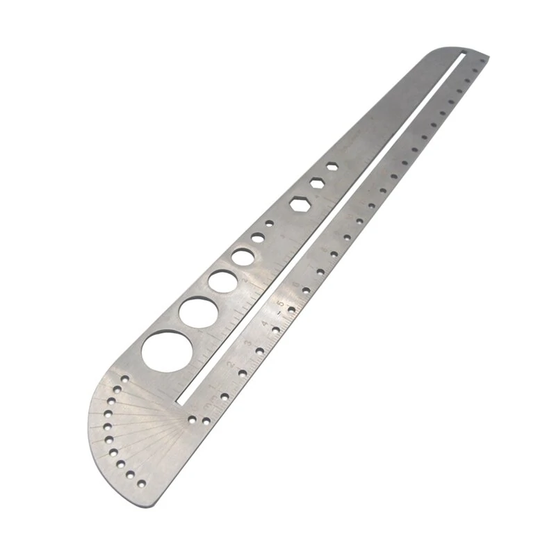 AOTDDOR Multifunction Ruler - Stainless Steel Compass Protractor & Hexagon Tool