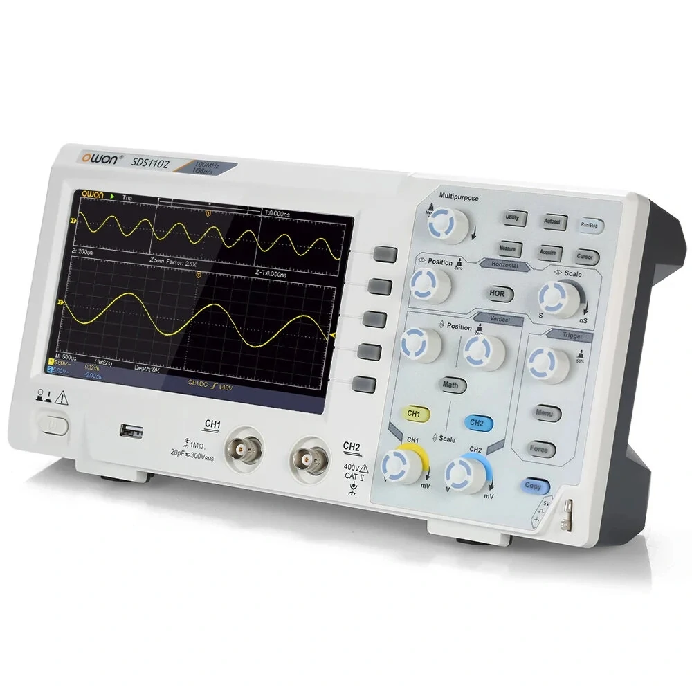 OWON SDS1102 Digital Oscilloscope - 2 Channel, 100MHz Bandwidth, 1GS/s