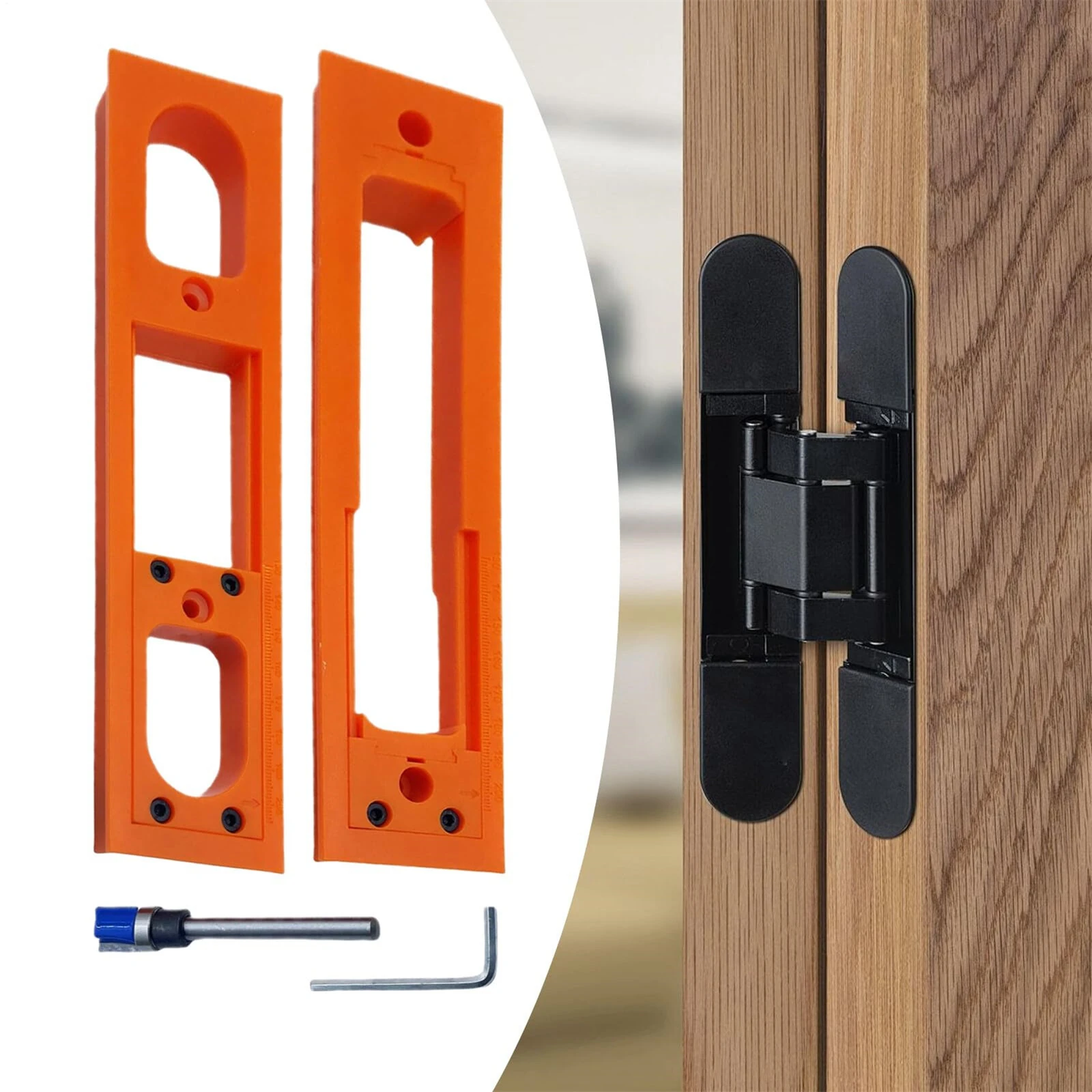 ABS Anti-Slip Door Hinge Jig - 9x2 Inch Precision Template for Easy Installation