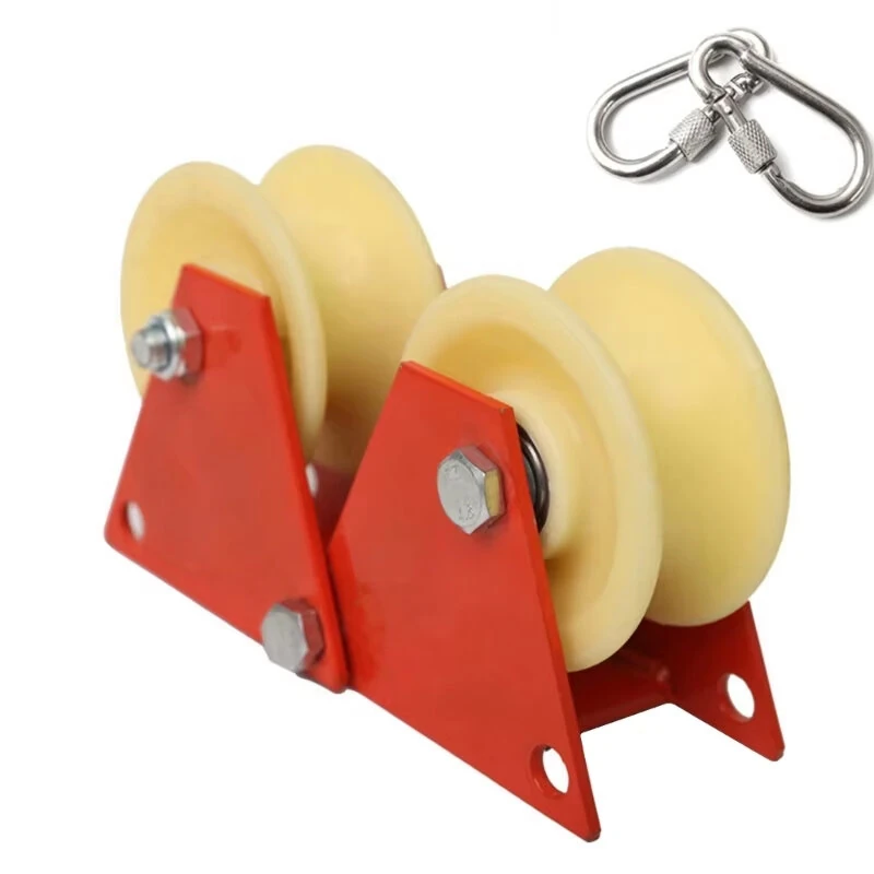 Foldable Pulley - Manual Steel & Nylon Pulley Wheel | Anti-Slip, Heavy Load, Compact Storage