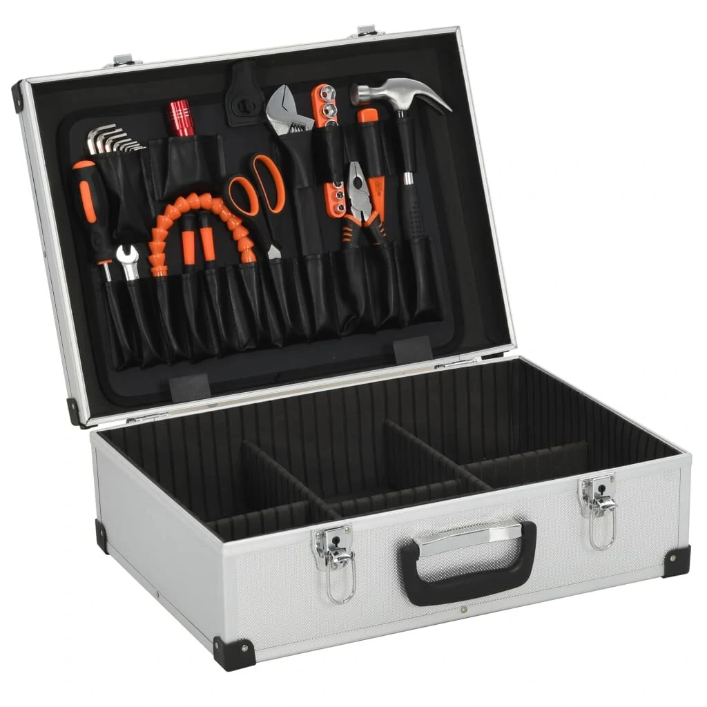 Silver Aluminum Tool Case - 46x33x16 cm Tool Box | Durable & Portable