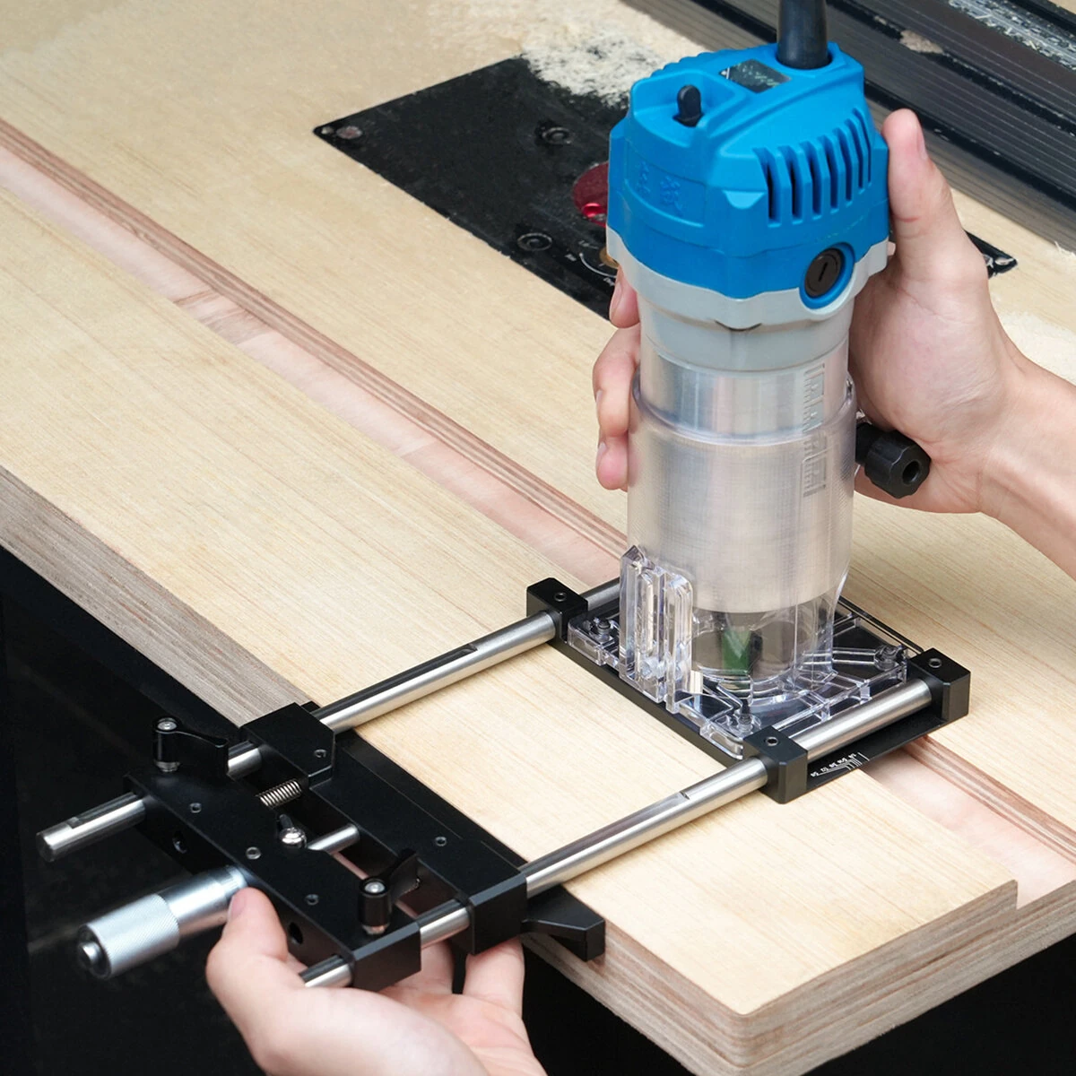 Woodworking Slotting Bracket For 65mm Trimmer | 0.01mm Fine Adjustment & Invisible Fasteners