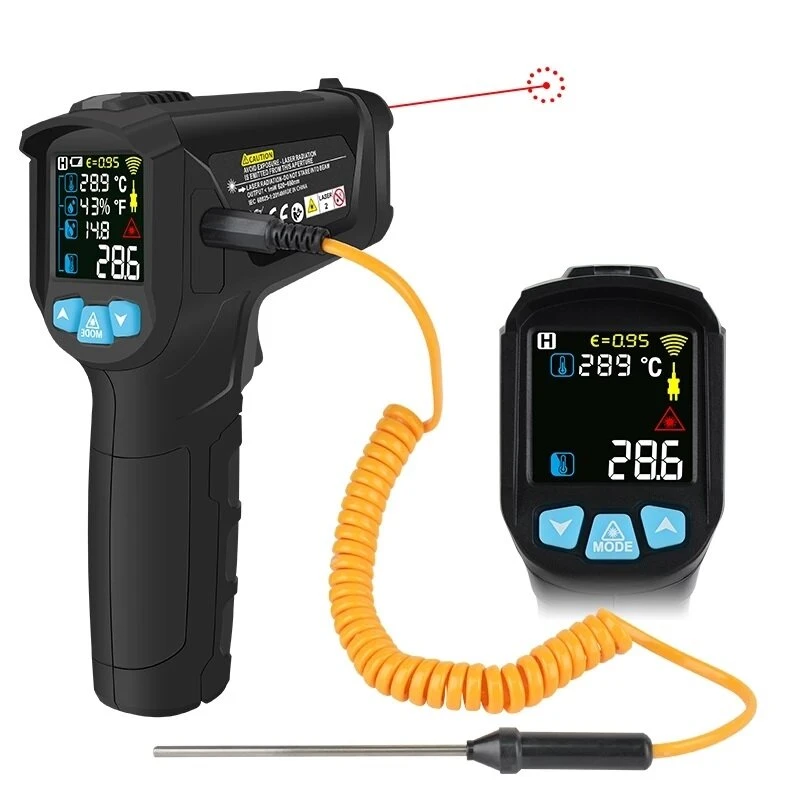 MESTEK IR02 Infrared Thermometer | -50~800°C & Hygrometer | Humidity Meter