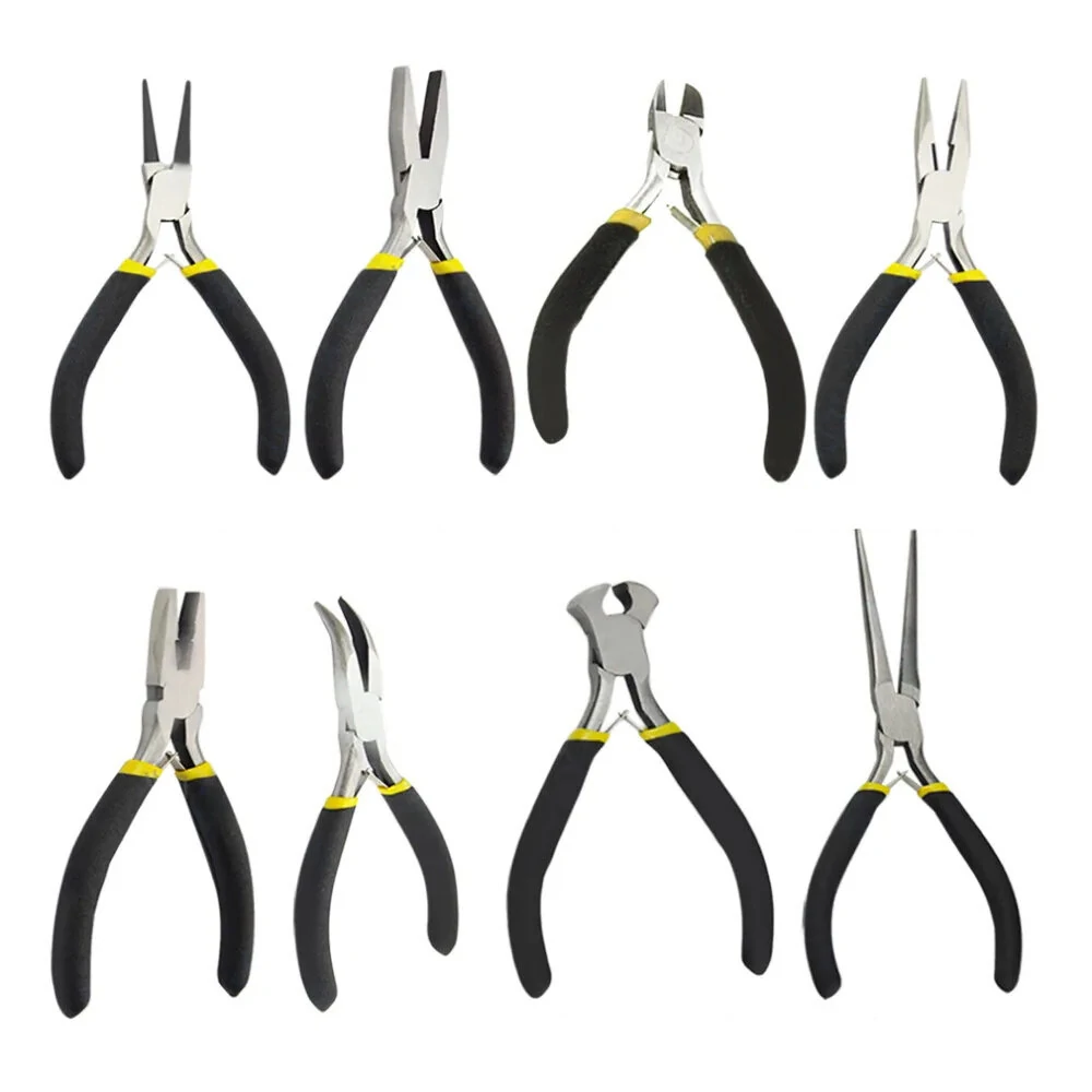 8PCS Mini Pliers Tools Kit for Jewelry Making & DIY - High-Quality Metal, Durable & Portable