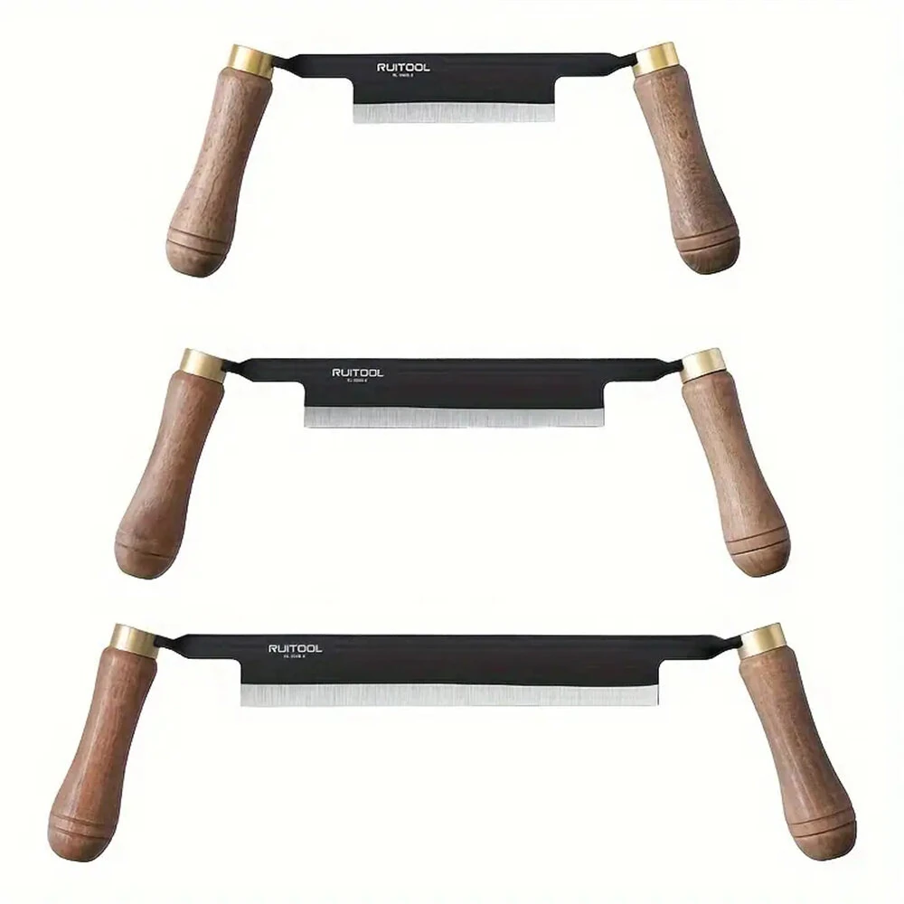 RUITOOL Draw Knife - High Carbon Steel Blade & Wooden Handle | Woodworking Debarking Tool for Logs & Fence Posts
