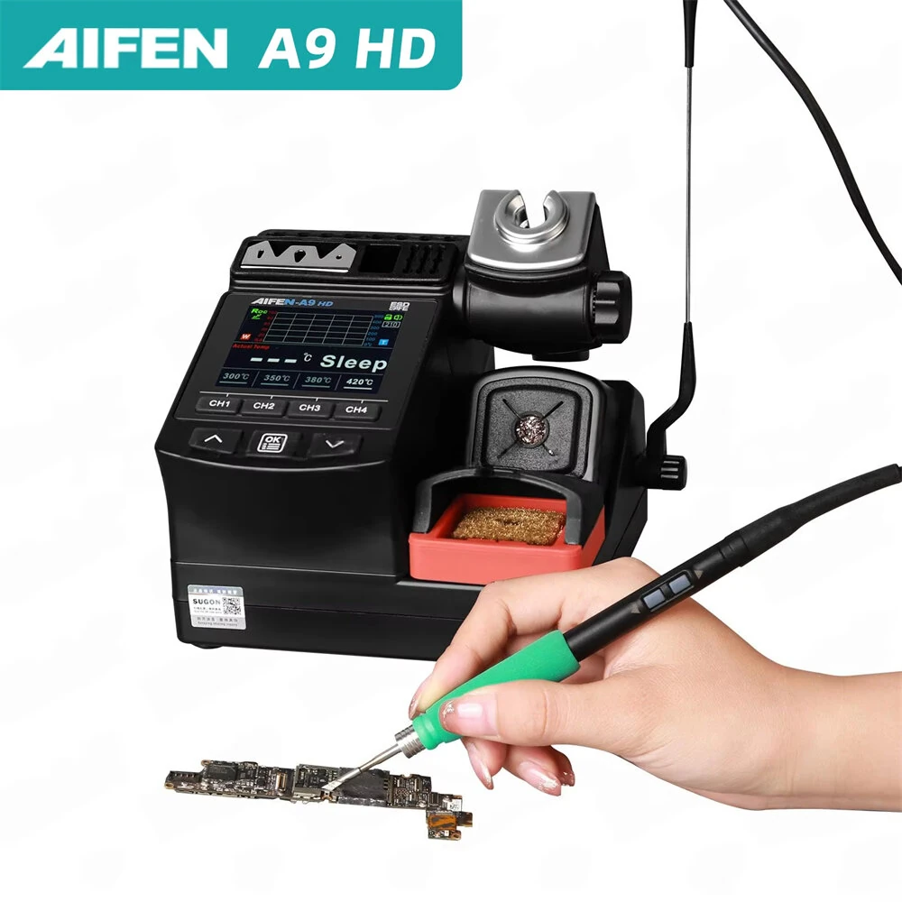 AIFEN A9HD Soldering Iron Station - 180W Intelligent Control | 2.8 Inch LCD Screen | 200°C-450°C Adjustable Temperature
