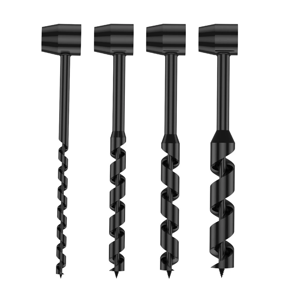 Carbon Steel Manual Auger Drill - Portable Hand Drill with 4 Size Bits | Survival Tool