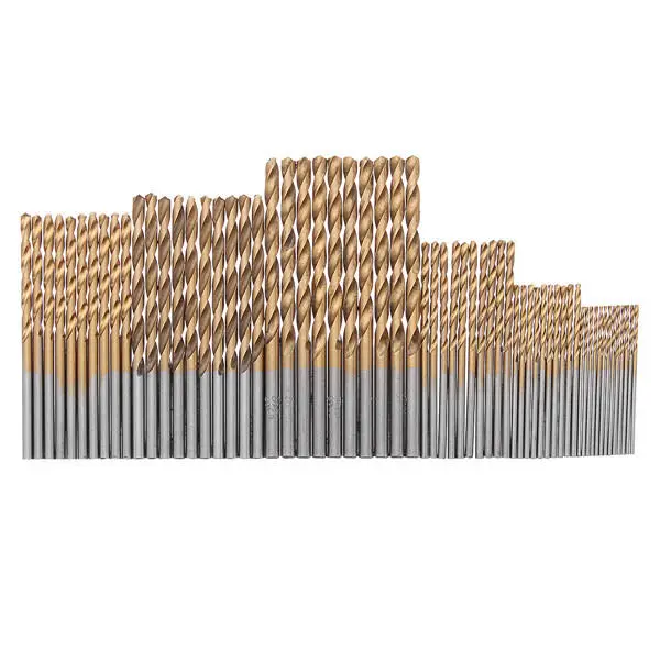 60pcs HSS Titanium Coated Twist Drill Bits | 1-3.5mm Straight Shank Set