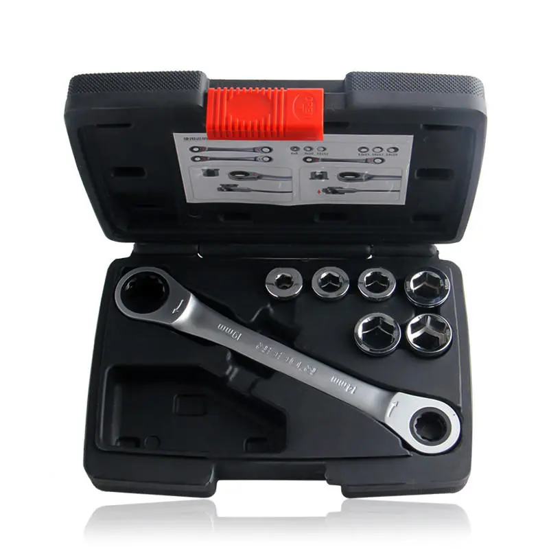 R'DEER Socket Wrench Set - Universal Ratchet Wrench | Double End Socket Adapter | 18PC Set