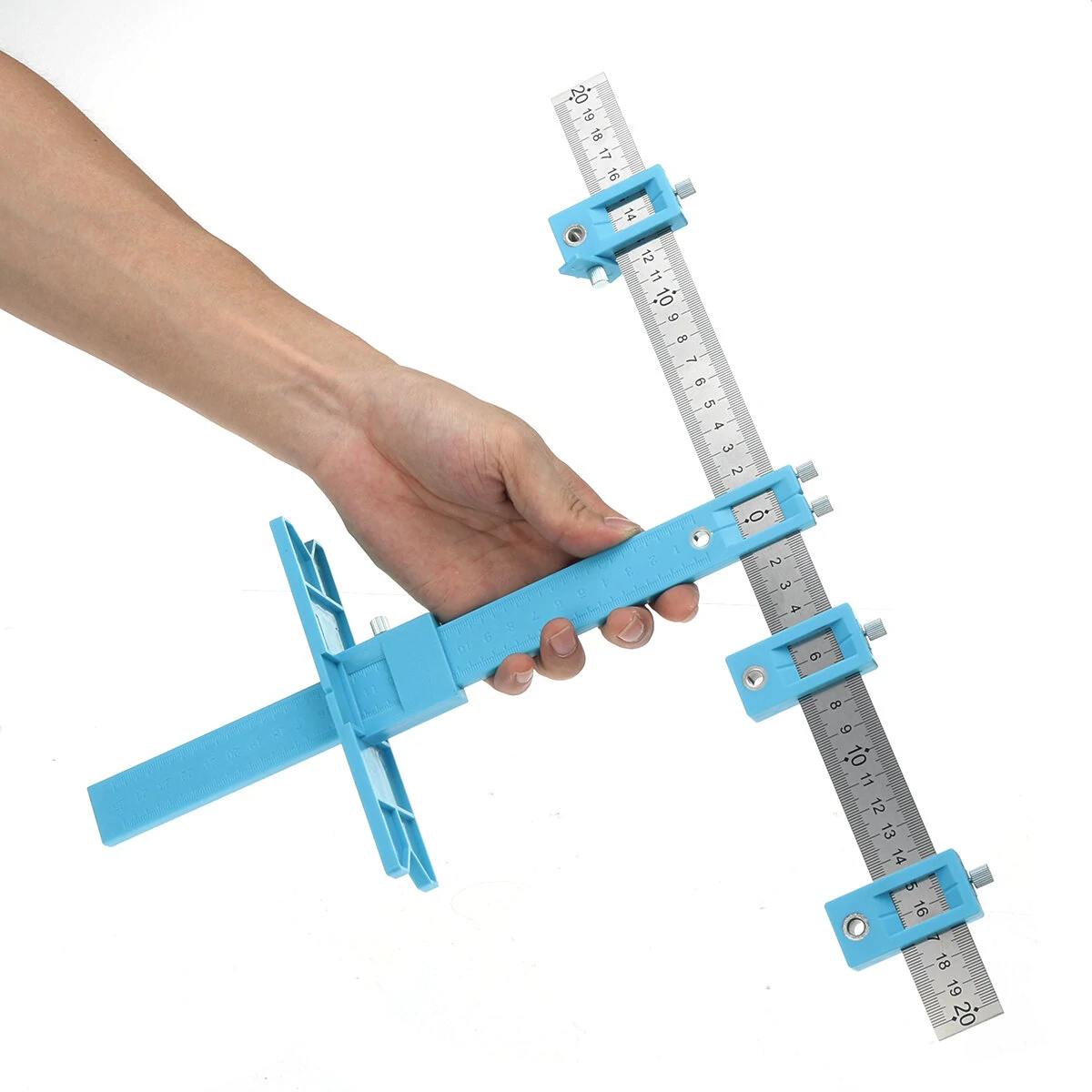 Hole Punch Locator Jig Tool | Drill Guide for Cabinet Hardware & Dowels