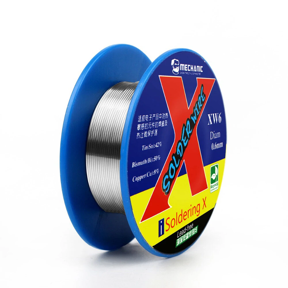 MECHANIC 50g 0.6mm Rosin Core Lead-Free Solder Wire | Sn42/Bi58 Low Melt