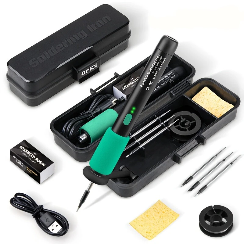 Adjustable USB Soldering Iron Kit - 3 Tips for Repair & DIY | Rechargeable
