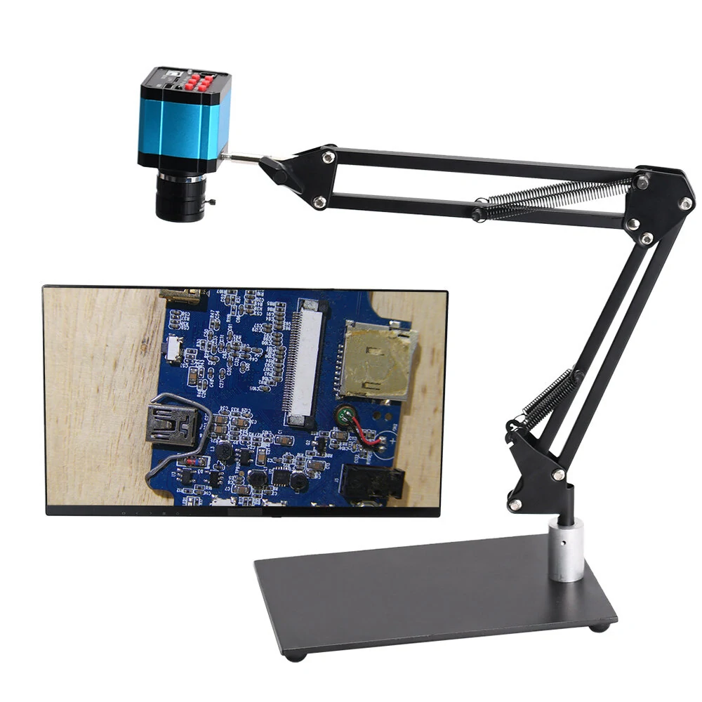 HAYEAR Digital HDMI USB Microscope - 35mm F1.7 CS Mount Lens for Live Broadcast & PCB Inspection