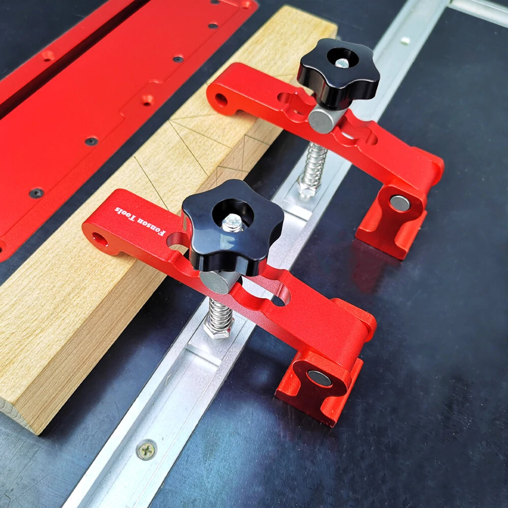 Fonson Tools 2-in-1 T-Track & Bench Dog Clamps - 20mm for Workbench & MFT Table