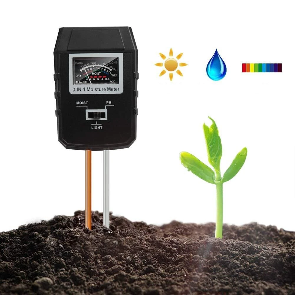 3-in-1 Soil pH Meter | Moisture, Light & pH Tester for Indoor Plants & Garden